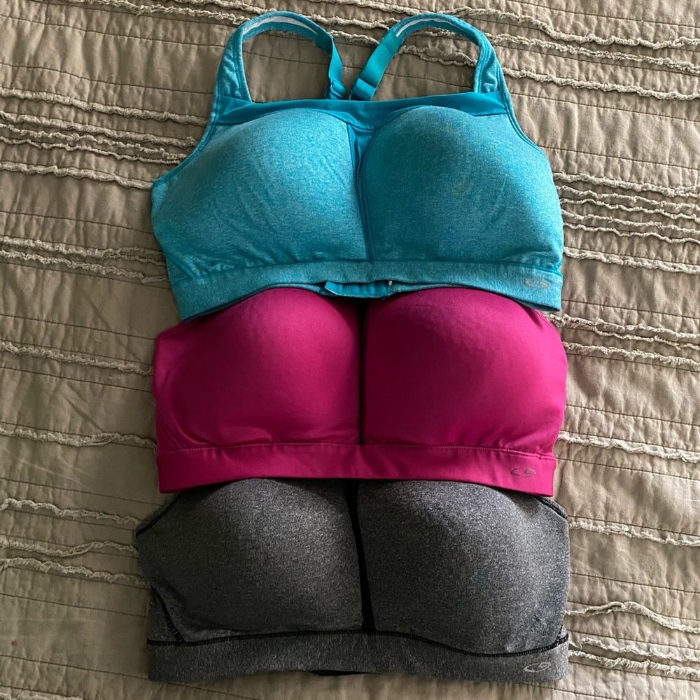 Three Champion padded sports bras, all 38D.